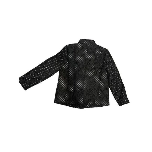 CHICO’S Black Polka-Dot Mandarin Collar Quilted Jacket - Picture 6 of 6